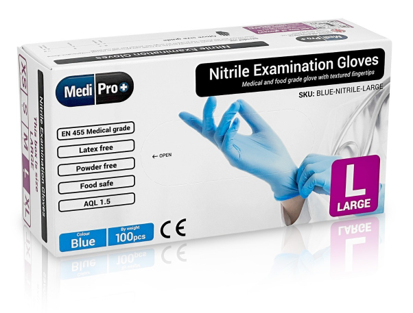 Medical Blue Large Nitrile Gloves